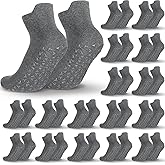 Sureio 30 Pairs Non Slip Socks Unisex Non Skid Pilates Yoga Hospital Socks for Men Women Elderly