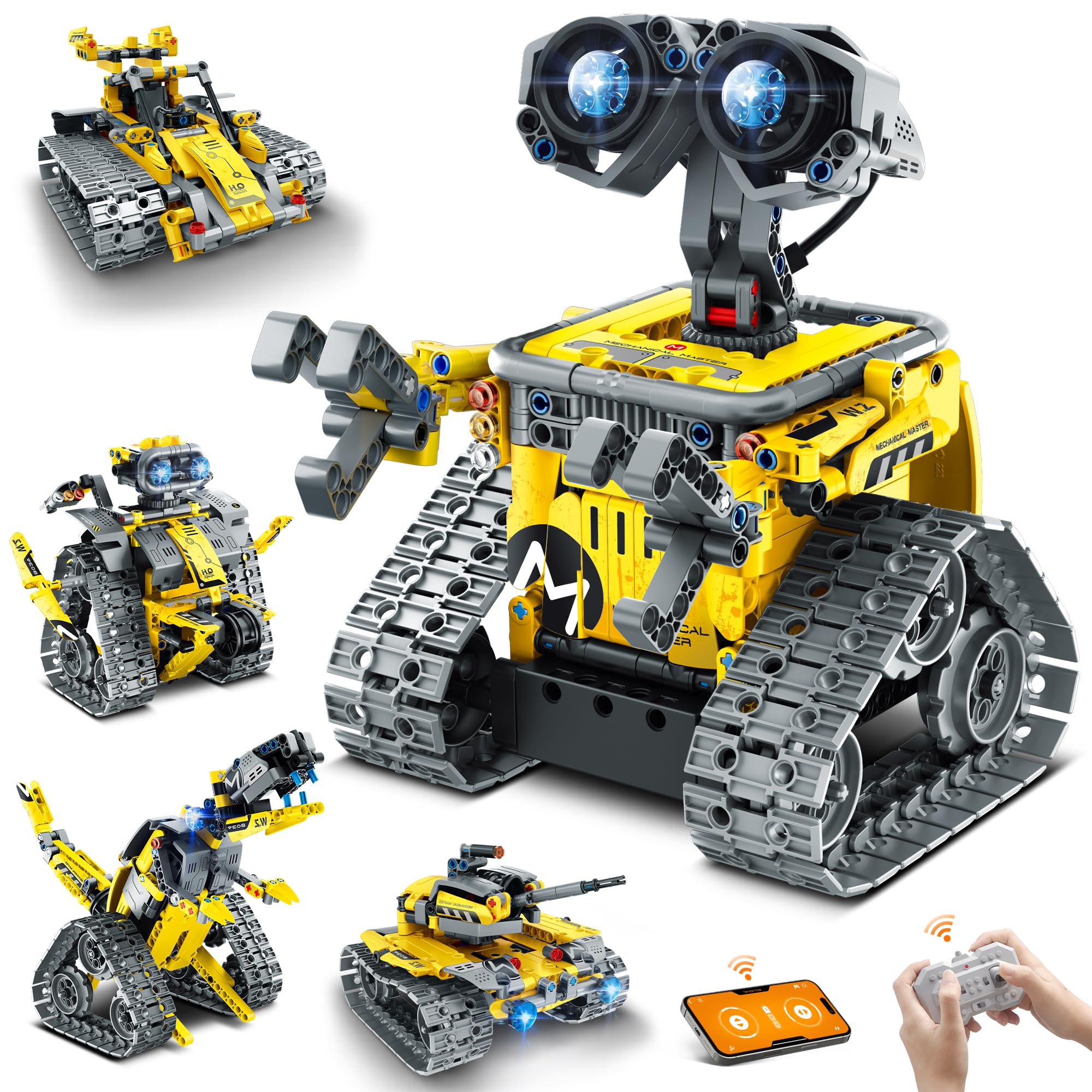 VEPOWER STEM Robot Building Kit for Kids Ages 8-12, Remote & APP Controlled Creator Coding Buildable Technic Robotics Toy Set,Creative Gift for Boys Girls Kids 6+(488 PCS)