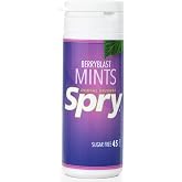 Spry Xylitol Mints, Natural Berry Blast, 45ct | Natural, Non-GMO, Gluten-Free for Cavities, Bad Breath Freshening, Dry Mouth, Promote Oral Health, Increase Saliva Production