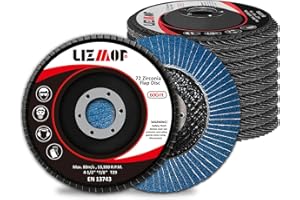 LIZMOF Flap Disc 4-1/2 x 7/8 Inch for Angle Grinder, 60 Grit Flap Wheel for General Purpose Metal & Stainless Steel, Type 29 Grinding Wheel, Zirconia Abrasive Grinding Disc, 72 Beveled Blades, 10PACK