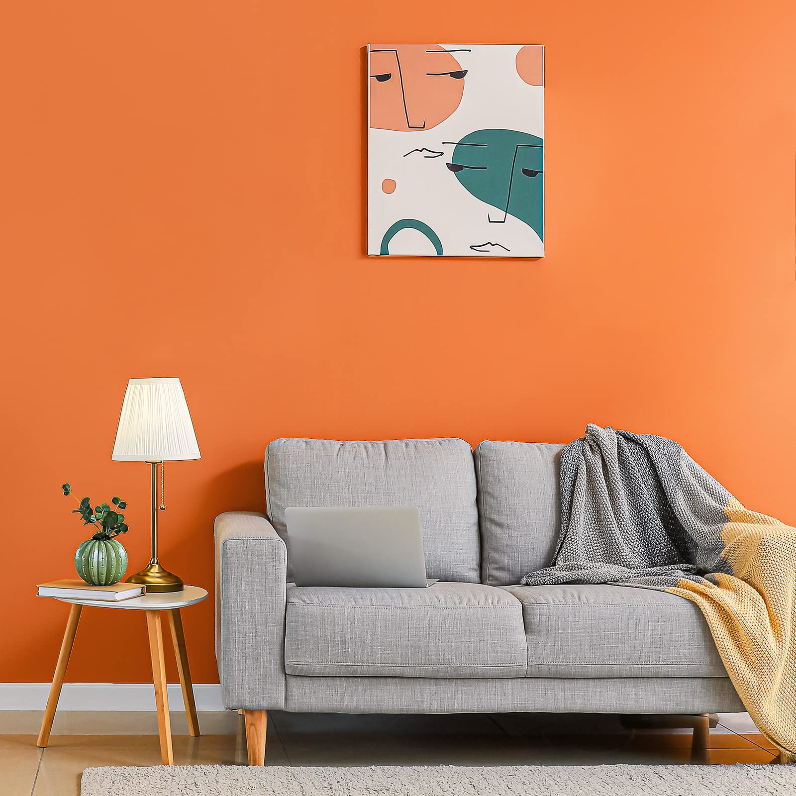 VaryPaper Peel and Stick Orange Wallpaper Removable Contact Paper for Kitchen Countertops Sticky Back Plastic Furniture Vinyl Wrap Stick on Wallpaper for Living Room Bedroom Worktop Vinyl Covering