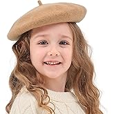 ZLYC Wool Kids Beret Hat Girls Solid Color Artist French Beret Cap
