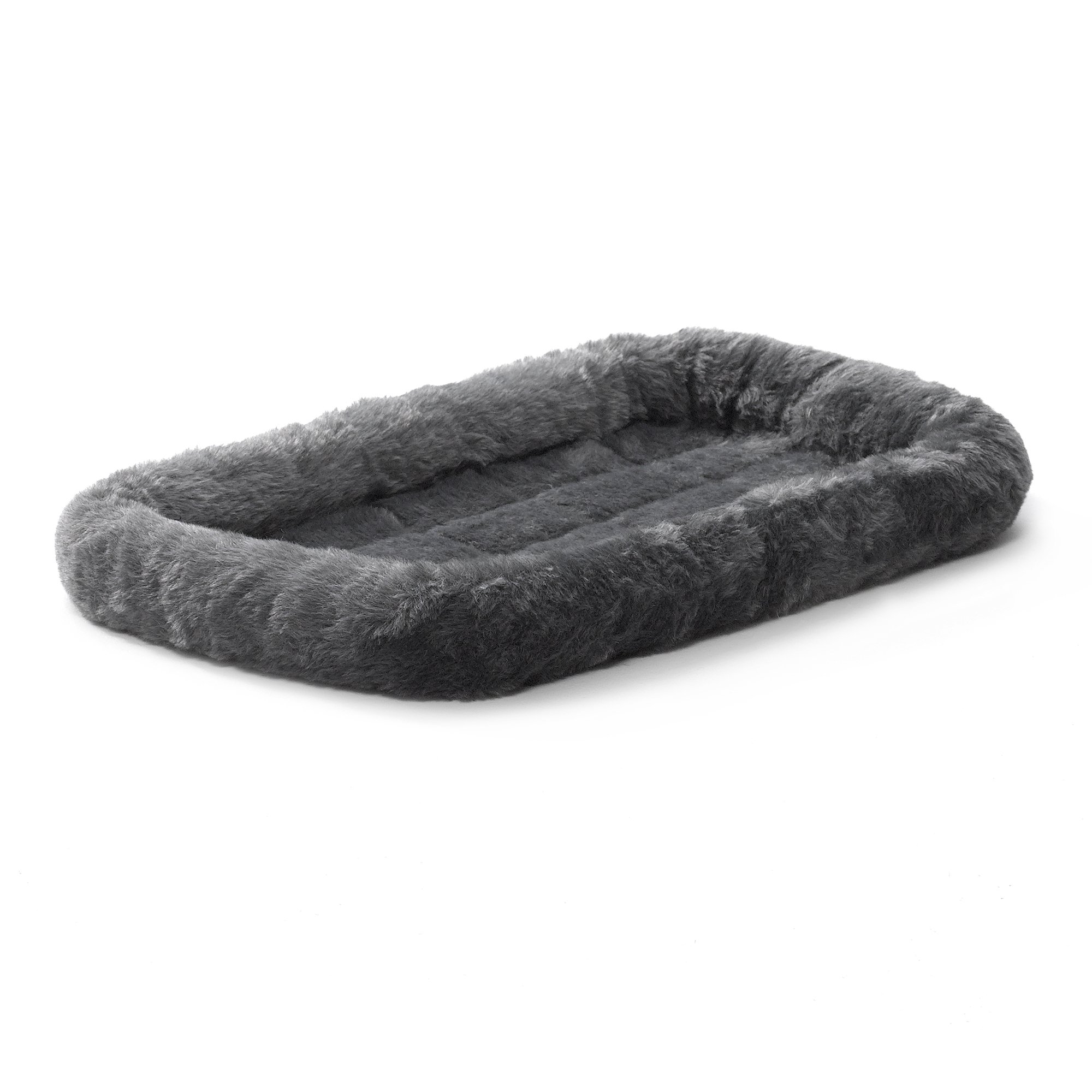 MidWest Homes for Pets QuietTime XS Dog Bed – Gray Faux Fur Bolster, Ultra-Soft and Machine Washable, Fits 59 cm Crates and Carriers, for Small Dogs and Cats — image 1