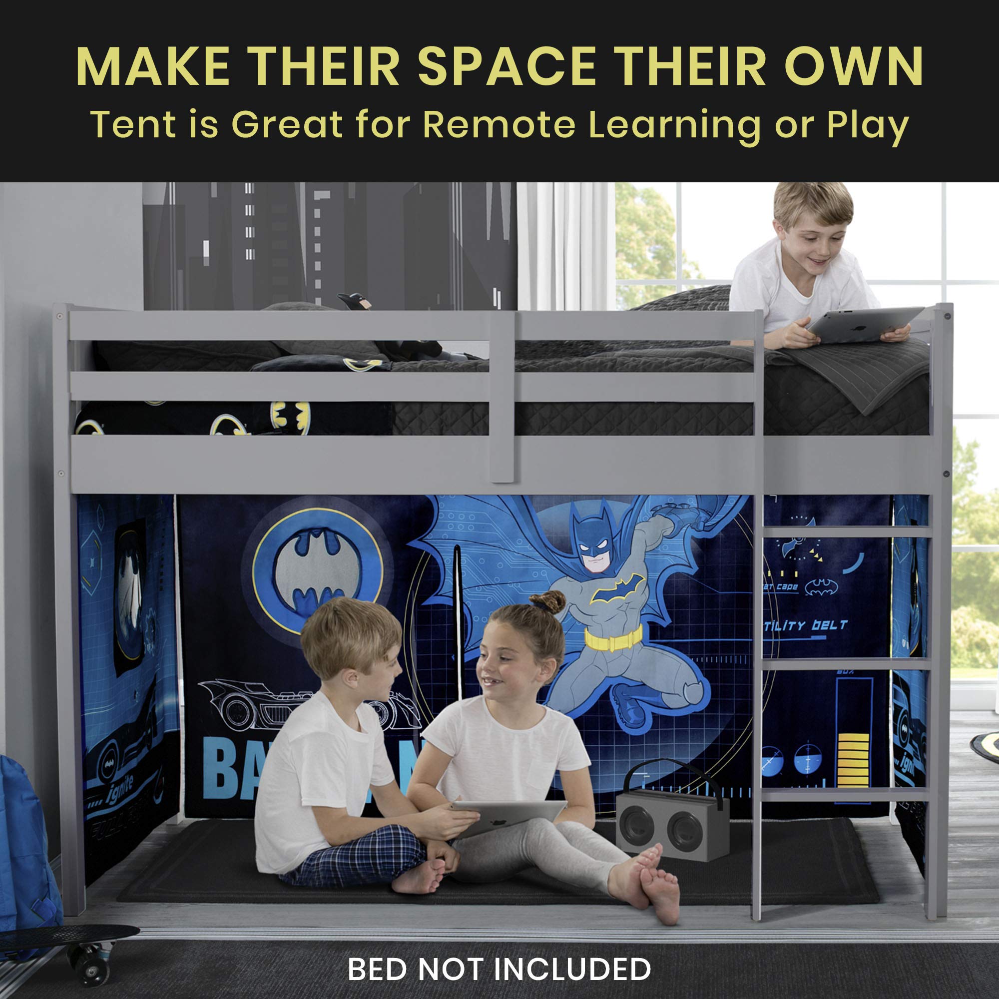Batman Loft Bed Tent - Curtain Set for Low Twin Loft Bed (Bed Sold Separately) by Delta Children