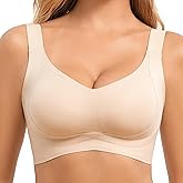 Fittingirls Plus-Size V-Neck Comfort Bra Non-Wired Full Coverage Seamless Padded Design Smooth Under Any Outfit