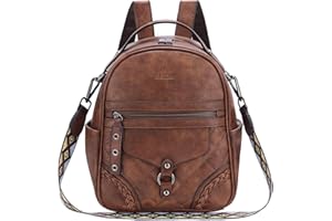 Small Backpack Purse for Women,VASCHY Cute Vegen Leather Mini Backpack for Ladies with Guitar Shoulder Bag Handbag Strap