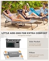 KingCamp Oversize Padded Sun Lounger 200x68 cm 5-Position Backrest Heavy Duty view 7
