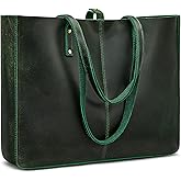 S-ZONE Genuine Leather Shoulder Tote Bag for Women Large Handbag Work Purse | Genuine Leather, Shoulder, Large, Work