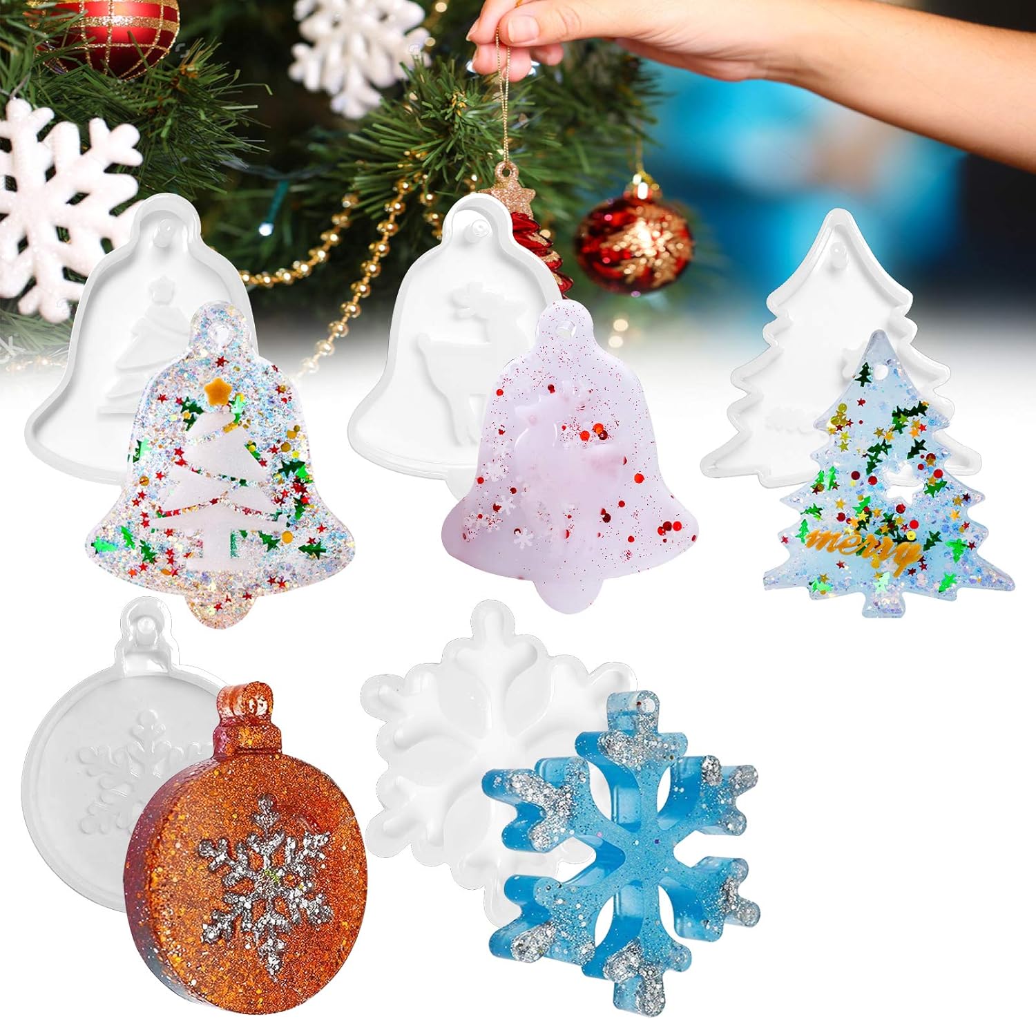 Moldes Navidad Marco De Fotos De árbol De Navidad, Moldes De Resina Epoxi, Molde De Marco De Fotos Hecho A Mano, Molde De Silicona Para Fundición De Resina Para Bricolaje, Regalos De