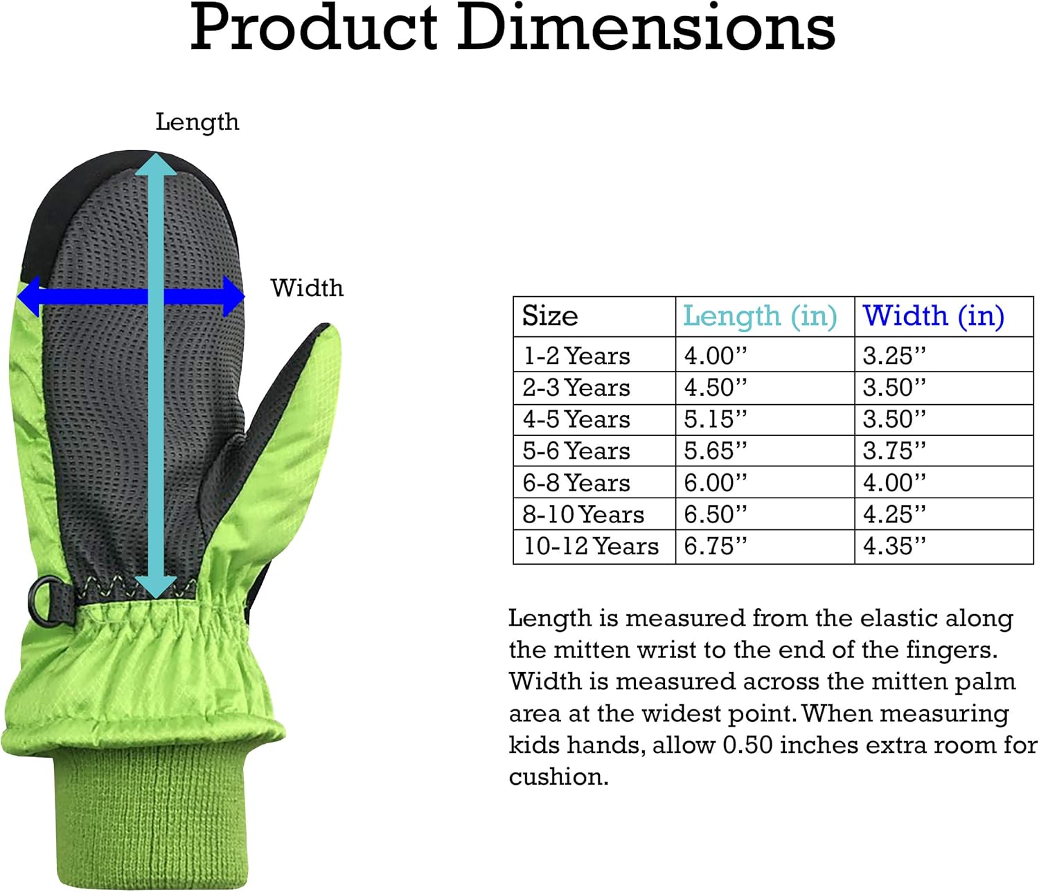 N'Ice Caps Kids Toddler and Baby Easy-On Wrap Waterproof Thinsulate Winter Mittens: Clothing