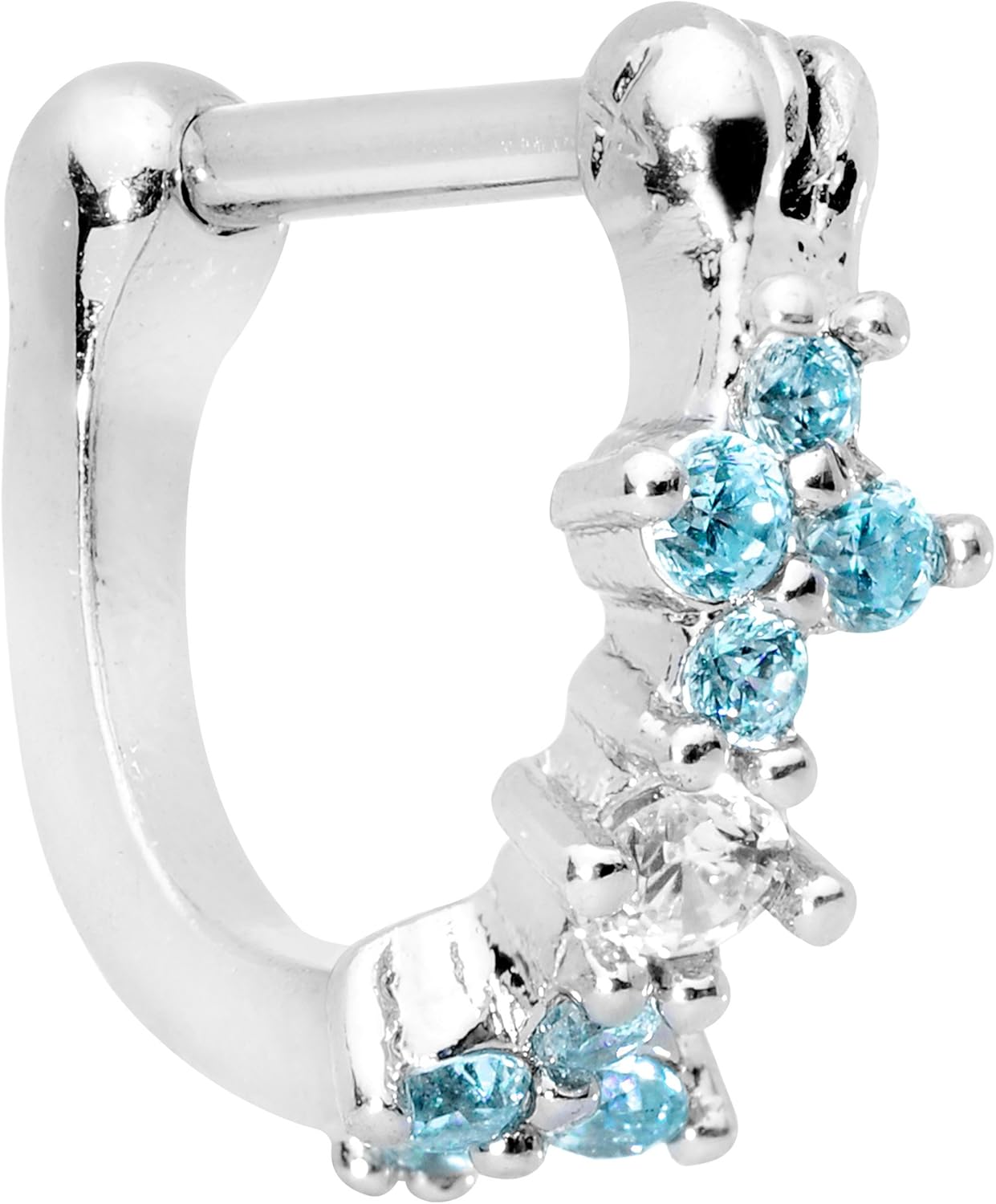 Amazon Com Body Candy 16g 316l Steel Septum Jewelry Clear Blue Daith Tragus Nose Stud Ring Cartilage Clicker 8mm Jewelry