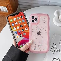 Qokey for iPhone 13 Mini Case 5.4" Curly Wave Edge