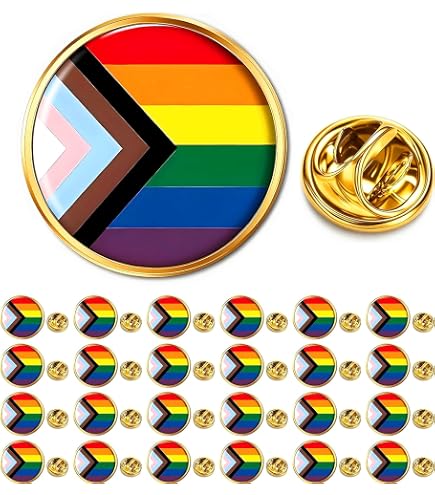Fundraising For A Cause Quasar Progress Pride Flag Silicone Pin - LGBTQ+ Inclusion Rainbow Chevron Design - View #4