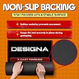 Designa Darts Non Slip Carpet Darts Mat Red 60cm with Checkout Finish view 4