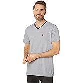 U.S. Polo Assn. Short Sleeve Yarn-Dye EOE Jersey V-Neck Tee Black MD