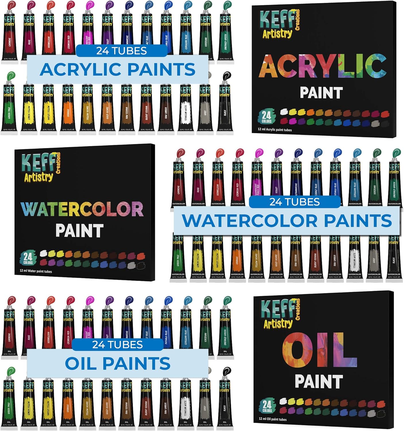 Art Supplies Set, Painting Supplies and Painting Accessories Painting Kits for Adults. Acrylic Paint, Watercolor Paint, Oil Paint Set. Includes Art Easel, and All Art Supplies for Adults.