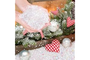 Yonsya Christmas Fake Snow Twinkles Artificial Flake Snow Decoration Powder Filler Xmas Craft Instant Sparkling Snow for Winter Displays, Christmas Village (10 OZ)
