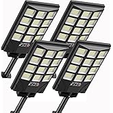 TFKK Solar Street Lights Outdoor Motion Sensor, 6500K Dusk to Dawn LED Solar Flood Light, Waterproof Security Light for Outside Garden Yard Parking Lot, 4PCS