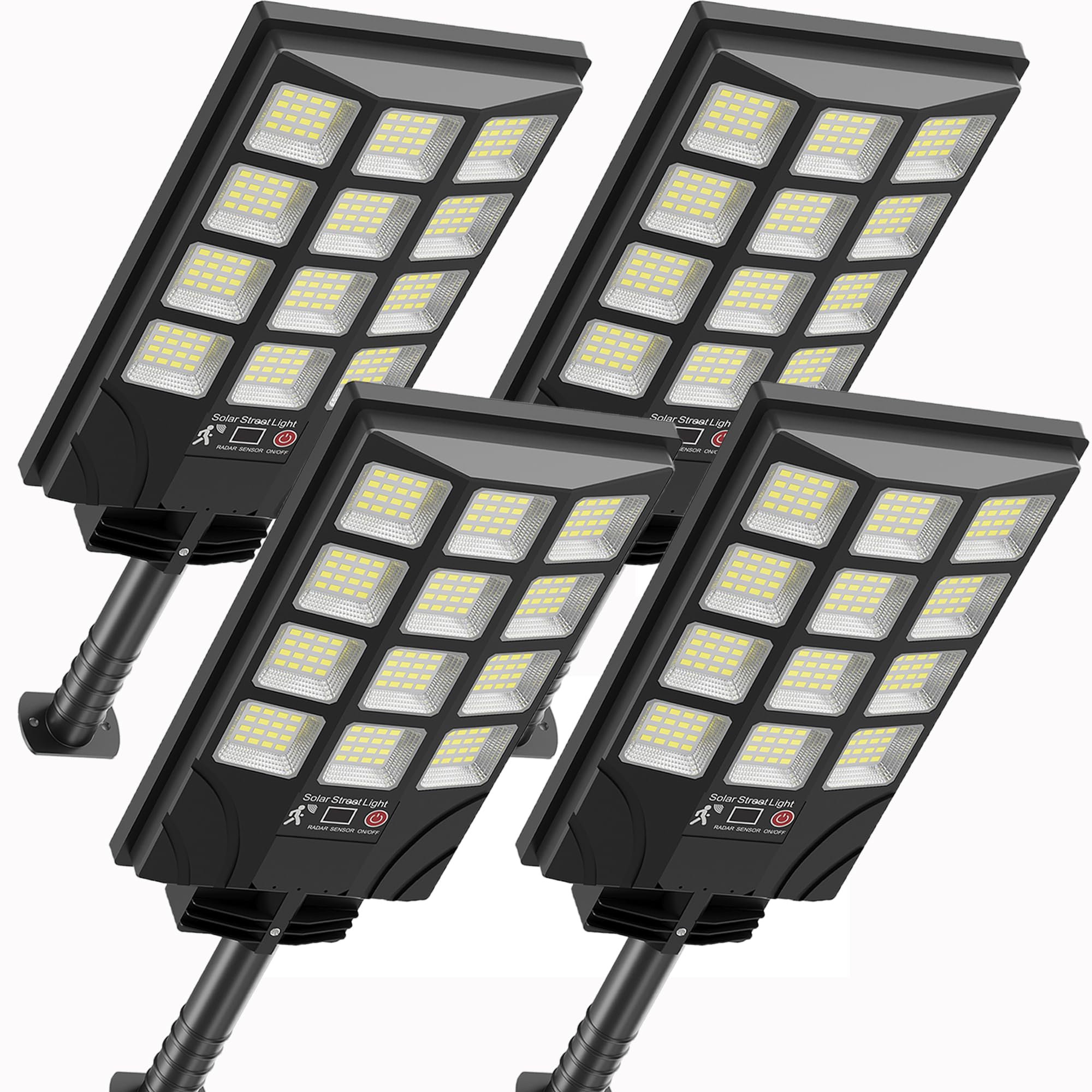 Photo 1 of TFKK Solar Street Lights Outdoor Motion Sensor, 6500K Dusk to Dawn LED Solar Flood Light, Waterproof Security Light for Outside Garden Yard Parking Lot, 4PCS