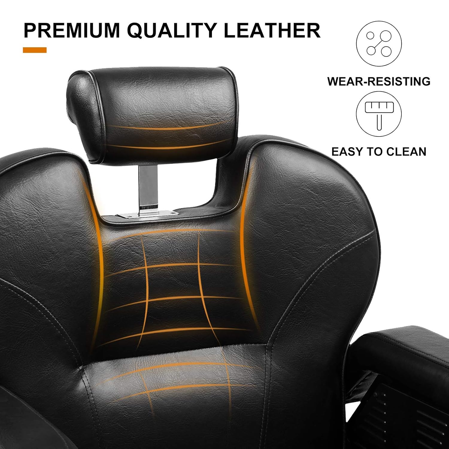 Artist Hand Black All Purpose Hydraulic Recline Barber Chair with Free Hair Styling Comb Set Salon Beauty Styling Chair for Beauty Shop: Beauty