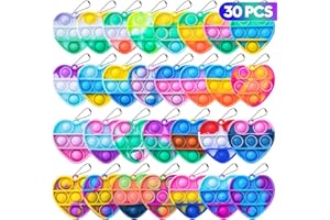 OGABEL Pop Fidget Toys Its Party Favors for Kids 30 PCS Mini Pop Keychain It Sensory Fidget Toy Poppers Fidgets for Classroom Prizes Birthday Goodie Bag Stuffers