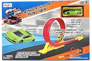Maisto Single Loop Launcher with Die Cast Green Lamborghini Racer Car