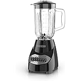 BLACK+DECKER Countertop Blender with 5-Cup Glass Jar, 10-Speed Settings, Black, BL2010BG