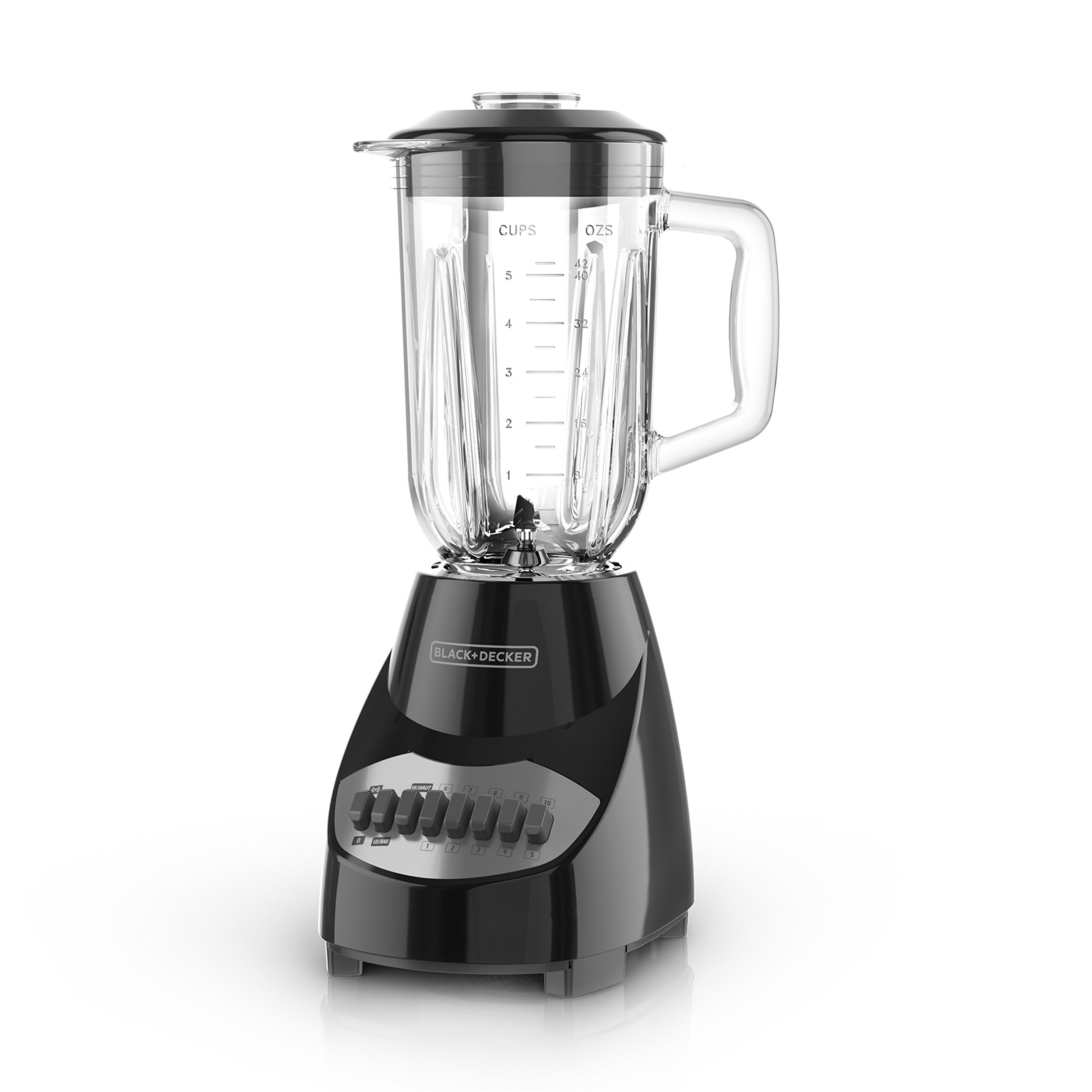 BLACK+DECKER 10-Speed Countertop Blender with 48oz Glass Jar and 4-point Stainless Steel Blade