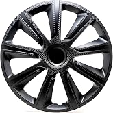 Alpena Ivo Vehicle Wheel Covers, Premium European-Made Rim Covers with 3-Step Retention System, Durable Hub Caps Fits Most Steel Wheels, Set of 4, 18 Inch, Black