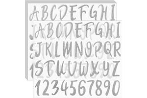 Waynoda Glitter Alphabet Letter Stickers 360 Pieces 10 Sheets Self Adhesive Silver Letters,2Inch