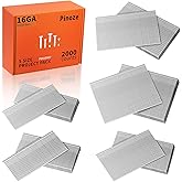 PINOZE 16 Gauge Finish Nails, 2000-Count (2-1/2", 2", 1-3/4", 1-1/2", 1-1/4") 16GA Galvanized Straight Finishing Nails Assorted Size for Framing Nail Gun Pneumatic, Electric Finish Nailer