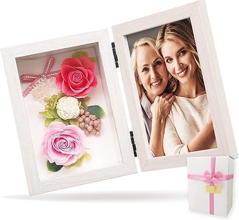 Amazon Co Jp リリスエピス Lilys Epice プリザーブドフラワー フォトフレーム 写真立て 母の日 ギフト プレゼント日本製 ホワイトフレーム ピーチピンク Pp2pk ホーム キッチン