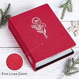 Lanpn Small Photo Album 6x4 2 Packs 100 Photos Portrait Linen Red view 3