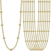 24PCS Gold Cable Satellite Necklaces for Jewelry Making 1.5MM 18K Gold Plated Stainless Steel Cable Link Chains Bulk for DIY Necklace