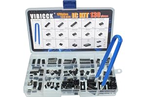 VIBICCK 12Value 130pcs Darlington Optocoupler Timer Operational Amplifier Assortment Kit LM324 LM339 ULN2003AN ULN2803APG LM358P LM386 LM393 NE5532P NE555P UA741CN JRC4558D PC817 IC Assortment Kit