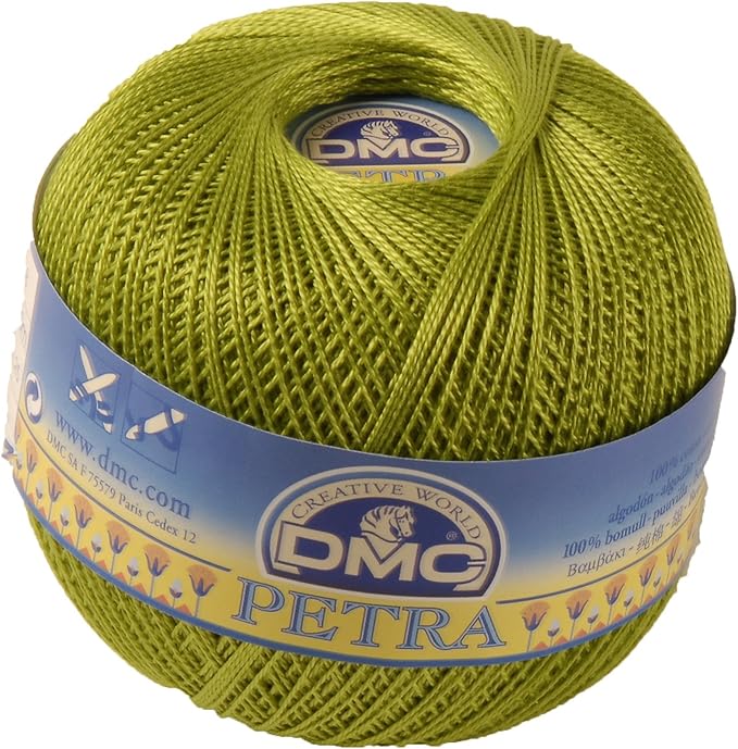 DMC Petra Yarn Size 3, 100 Cotton, Green, 9x9x8 cm Amazon.co.uk