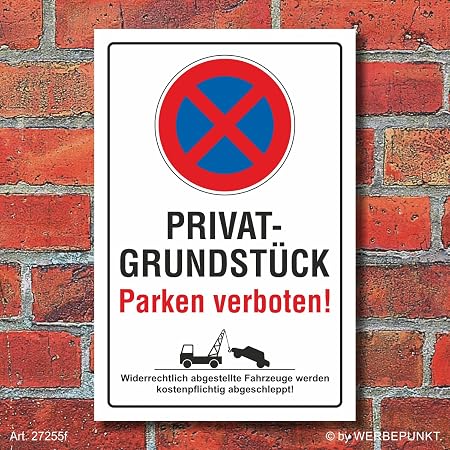 Warntafel 'Privatgrundstück/Parken verboten' | FA71337 Warntafel 'Privatgrundstück/Parken verboten' | FA71337