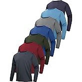 7 Pack Long Sleeve Shirts for Men Moisture Wicking Sun Protection UV UPF 50+ SPF Performance Quick Dry T-Shirt for Casual