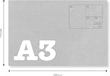 CSM Pack of 3 A3 Desk Pads 50 Sheets Each 90gsm Bottom Glue Grey Backboard view 4
