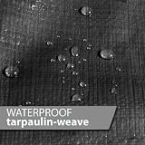 SolaDirect 10 x 12 m Black Tarpaulin 235 GSM Waterproof Heavy Duty Tarp view 4