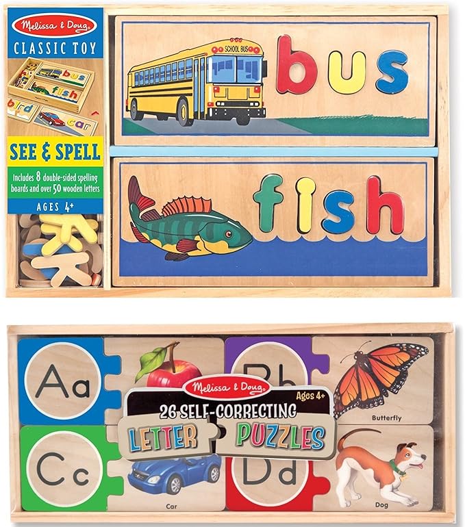 wooden spelling puzzles