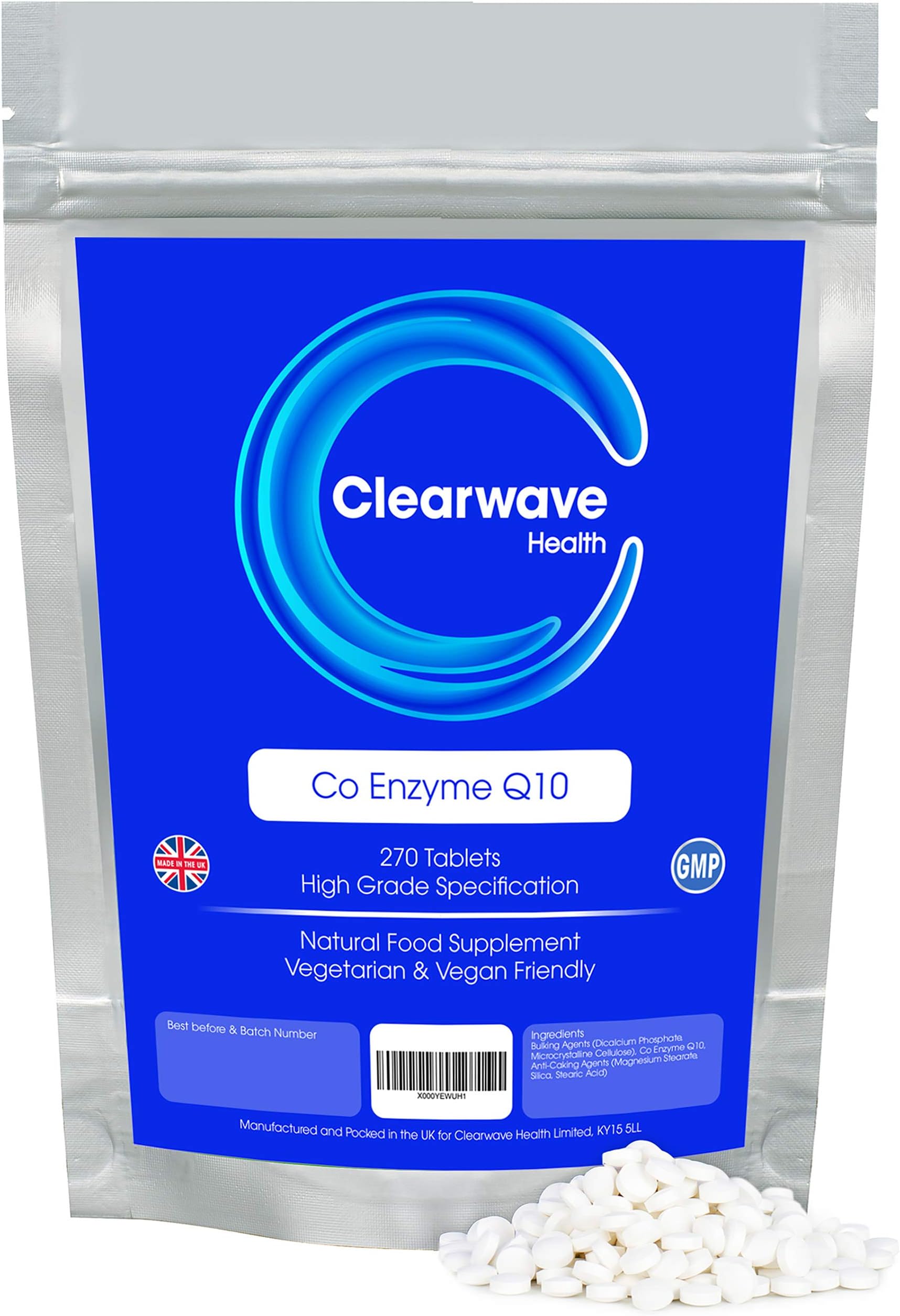 Co Enzyme Q10-270 Tablets - 30mg Per Tablet - Naturally Fermented - High Grade - Made in UK