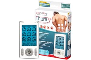 ProActive Thera3+ TENS EMS Unit – 3-in-1 Muscle Stimulator for Pain Relief, Muscle Recovery & Massage – 78 Programs, Recharge