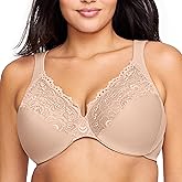 Glamorise Womens Low Cut Wonderwire Lace Bra Underwire #1240