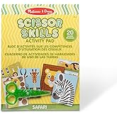 Melissa & Doug Safari Scissor Skills Activity Pad with Child-Safe Scissors – 20 Pages