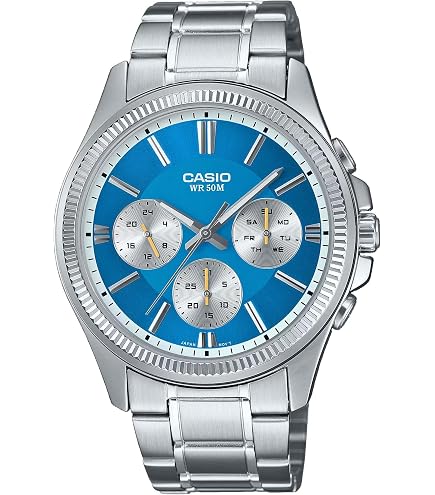 Amazon.com: Casio MTP1375D-3AV Men's Stainless Steel Fluted Bezel