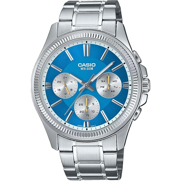 Amazon.com: Casio MTP1375D-3AV Men's Stainless Steel Fluted Bezel