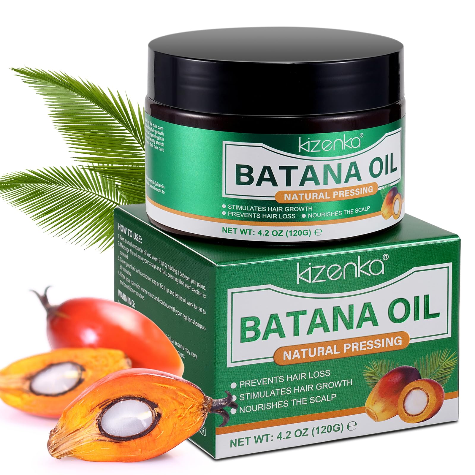 Batana Organic Hair Growth Oil, Solid Oil 120g, Unscented, Clear, Unisex, Adults