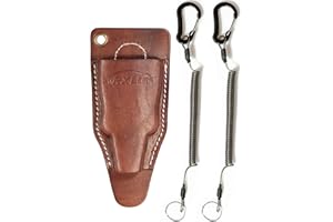 RXLUY Fishing Pliers Holster with Retractable Lanyard, Universal Fit for Most Sea Fishing & Wild River Lure Tongs Leather Accessories
