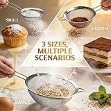 Anaeat Fine Mesh Strainers Set Stainless Steel Colander Sieve 8cm 14cm 20cm view 3